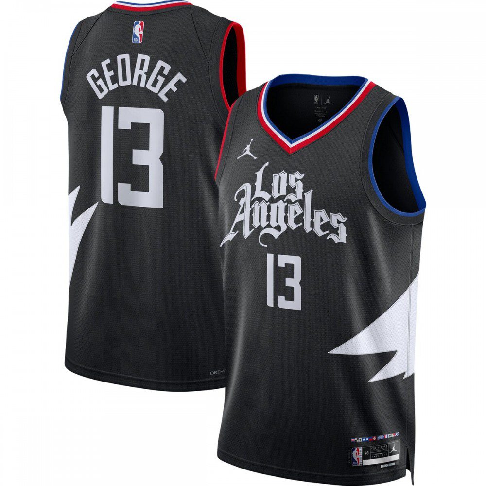Paul George LA Clippers Jordan Brand 2022/23 Statement Edition Swingman Jersey - Black-Pro Kit Vault | Brand New 26/27 Sports Jerseys